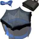 Trampoline Shade Cover 90% Shading Ratio Black Sunshade Tent Top Cover 10ft 12ft 14ft for Round Trampoline, Easy to Install for Backyard Playground, Sunproof Net for Outdoor, Tent Only (Fits 10-12FT)