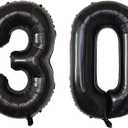 Number Balloons Black Party Balloon - Giant Number 30 Balloon, 40 Inch Large Balloon for 30th Birthday Decorations, Black Party Supplies for Men Women
