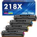 218X 218A Toner Cartridges 4 Pack 3201dw Compatible Replacement for HP 218X 218A Color Laserjet Pro MFP 3301fdw 3301cdw 3201dw 3301sdw Printer High Yield Ink Set W2180X (Black Cyan Yellow Magenta)
