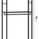 Heavy Duty Rolling Clothes Rack 3 Tiers, Metal Clothing Rack with Wheels, Adjustable Double Garment Rack, Closet Organizer System with 23.6" W x 15.7" D x 76" H, Max Load 400Lbs (Black)