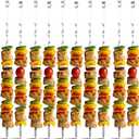 12 Pack Kebab Skewers BBQ Barbecue Skewers Stainless Steel Sticks 23.5 Inch Heavy Duty Large Wide Reusable with NonSlip Ring Handle Ideal for Shish kabob Chicken Shrimp angd Vegetables