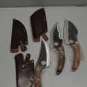 Handmade Forged Kitchen Knife 3 Pcs Professional Chef Knife Set, Hunting, BBQ Meat Knives for Cooking, Forged Kitchen Knife with High Carbon Stainless Steel Cutlery With Leather Sheaths