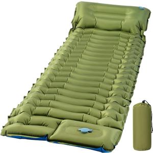 FrutPunch Camping Sleeping Pad, Ultralight Camping Mat with Pillow, Built-in Foot Pump Inflatable Sleeping Pads Compact for Camping Backpacking Hiking Traveling Tent, Single