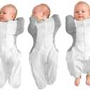 KIDIRA Swaddle for Newborns, Baby Swaddles 1-3 Months 5-13lb, Arms Up Swaddle 1-3 Months Newborn with Moisture-Wicking Fabric, Promotes Healthy Hip Development, 2-Way Zipper & Foot Buttons, 1Pack, Small