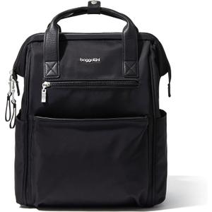 Baggallini Soho Backpack - Travel Laptop Backpack for Women - Lightweight Water-Resistant Luggage Bag, Black (One Size)