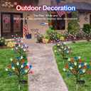 4th of July Solar Star Tree Lights Decorations Outdoor, Waterproof Red White and Blue Lights for Fourth of July Decor, Patriotic Decorations for Garden Yard Pathway Patio (2)