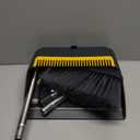 Broom and Dustpan Set for Home with 52 Inch Long Angled Handle - Stand Up Dustpan No Warping Metal Edge, Ergonomic Sweeping, 4 Layer Bristles and Hair Cleaning Teeth for Kitchen Office