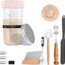 Sourdough Starter Kit, Sourdough Starter Jar Glass, Bread Making Kit, Sourdough kit including 7 tools, Bread Baking Supplies Kit full set for Beginners to Expert