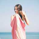 Bazaar Anatolia Turkish Beach Towel 100% Cotton Bath Towels 71x39 Quick Dry Sand Free Lightweight Large Oversized Herringbone Hot Pink Fuscia