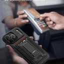 for iPhone 17 Pro Max Leather Case, Wallet Case with Card Holder (3 Cards) & Kickstand, Slim Protective Cover with Stand for iPhone 17 Pro Max 6.9"Black