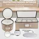 China Storage Hard Shell Containers 5-Piece Set Moving Boxes for Dinnerware, Glasses, Plates, Mugs and Saucers Sturdy Dish Organizer with Dividers for Seasonal Storage - Service for 12 - Brown