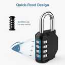 Puroma 2 Pack Combination Lock for Locker 4 Digit Outdoor Waterproof Padlock for School, Gym, Sports, Fence, Toolbox, Gate, Case, Outdoor, Hasp Storage (Black)