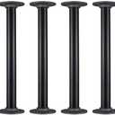 MUZIK 4 Pack Industrial Pipe Table Leg Set, Iron Base Legs for Coffee & End Tables, Desks, Nightstand - Custom Vintage Tables and Furniture Decorations (14 × 1 inch)