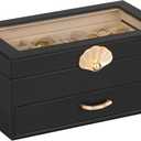 Enthralite Jewelry Box with 1 Drawers : Jewelry Display Organizer for Earrings Necklaces - Gift for Girls Women | Black