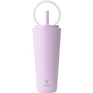 REDUCE Halo 32 oz Stainless Steel Vacuum Insulated Tumbler - Spill Proof Travel Mug with Flip Handle Lid - Keeps Drinks Cold for 32 Hrs - Dishwasher Safe - Cupholder Friendly - Lilac Bud