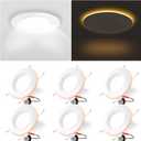 6 Pack 6 Inch LED Recessed Lighting with Night Light, Dimmable Can Lights with Baffle Trim, 9W=85W, 5000K Daylight, 700LM Retrofit Downlight, CRI 90, Damp Rated, IC Rated & ETL Certified