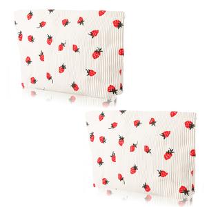 LXUEJIE 2Pcs Makeup Bag, Strawberry Makeup Bags, Make Up Bags for Women Corduroy Makeups Baging, Bag Organizer Pouches for Women Cosmetic Accessories(White) (White)