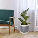 Jute Planter Basket Woven Basket for 8" Flower Pot Floor Indoor Planters, 10” x 10” Storage Organizer Basket Rustic Home Decor, Boho Storage EarthFriendly Planter (10x10 Inches, Black Design 25)