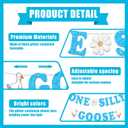 2 x One Silly Goose Banner, 1st Birthday Decorations for Boy, Silly Goose Baby Shower Decorations, Farm Animal First Birthday Sign (Blue)