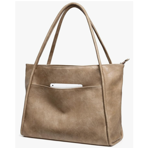 Large Tote Bag for Women Work with Zipper 16L Vegan Leather Ladies Travel Purses and Handbags