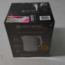 West Bend Electric Kettle Cordless Serving Features Stainless Steel Interior Boil Dry Protection and Auto Shut Off, 1.5-Liter, White