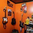 Wall Guitar Hanger 2 Pack Ajustable Guitar Holder Secure and Stylish for Acoustic Electric Bass Guitar Wall Mount Metal Holder(2 Pack-Red Bronze)