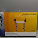 Medline Bath Bench Shower Seat with Padded Armrests, Ideal for Bathtubs, Robust Support up to 350 lbs., Comfortable and Durable (White)