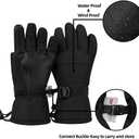 Ski Gloves, Warmest Waterproof and Breathable Snow Gloves for Cold Weather, Fits Both Men & Women,for Parent Child Kids Outdoor (Full Black)