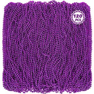 Bead Necklace, 120PCS New Years Eve Black Necklaces Stuff Accessories, 33" Mardi Gras Beads Necklace Costume Bulk, Festival Parade Throw for Halloween Wedding Party Events Supplies Decorations