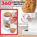 Triple Cereal Dispenser Countertop 2L, Airtight Cereal Containers Storage, Large Capacity Total 6L for Kitchen Pantry, Rotating Dry Food Dispenser for Candy, Nut, Coffee Beans, White