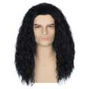 Miss U Hair Unisex Long Curly Hair Party Movie Cosplay Costume Wig Halloween (Jet black)