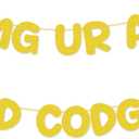 2 x
OMG UR AN OLD CODGER Banner, Pre-Strung Glitter Gold Birthday Banner, Funny Birthday Party Decorations for Fart Geezer, Happy Bday Supplies