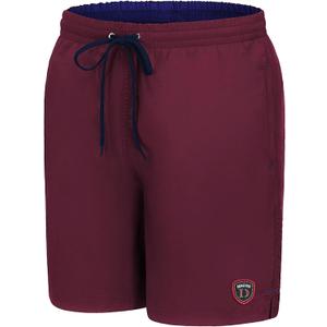 DMNZNS Men's Swim Trunks 7" Quick-Dry Beach Shorts with Mesh Lining Bathing Suits Red