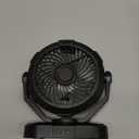 Gaiatop Portable Camping Fan with LED Lantern, Power Display 360 Head Rotation, Hanging Hook for Tent, 3 Speed Quiet Rechargeable, 4000mAh Battery Operated USB Fans for Indoor Outdoor Travel Black