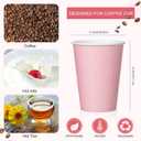 48 Pcs 12 oz Disposable Coffee Cups with Lids and Sleeves Bulk, Insulated Hot Chocolate Paper Cup for Hot and Cold Beverage Water Juice Cocoa Tea Party Restaurants Travel Supplies (Gradient Pink)