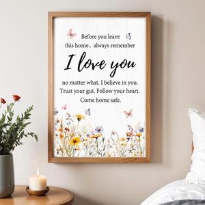 Before You Leave This Home Sign Wall Decor, 16x11 Inch Wood Framed Always Remember I Love You No Matter What Motivational Wall Art, Farmhouse Inspirational Gift for Bedroom Entryway Ofiice, Natural