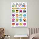 Chalkboard Feelings Chart for Kids - Emotions Poster Decorative Canvas Wall Art for Living Room & Bedroom - 12x18inch (30x45cm)