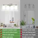 Brushed Nickel Bathroom Light Fixtures with Milk Glass Shades, Eye-Friendly 4 Light Vanity Lights for Bathroom, Vanity Lights with E26 Socket (Bulbs Not Included), for Mirror, Bedroom, Hallway