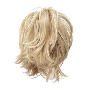 Women Short Synthetic Clip In Ponytailtail Extension Hairpiece Hair Solid Color Wigs (16H613)