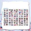 10Pcs Patriotic 4th of July Temporary Tattoos Star American Flag Themed Stickers Tattoos Independence Day Party Supplies USA Patriotic 4th July Celebration Decor for Summer