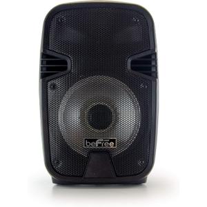 beFree Sound 8 Inch 400 Watts Bluetooth Portable Party Speaker with USB, SD Input and Reactive Lights, Black