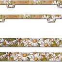 2PC Daisy License Plate Frames for Women/Girls, Stainless Steel Car Tag Frame License Plate Holder with Screw Caps for US/CA Vehicles