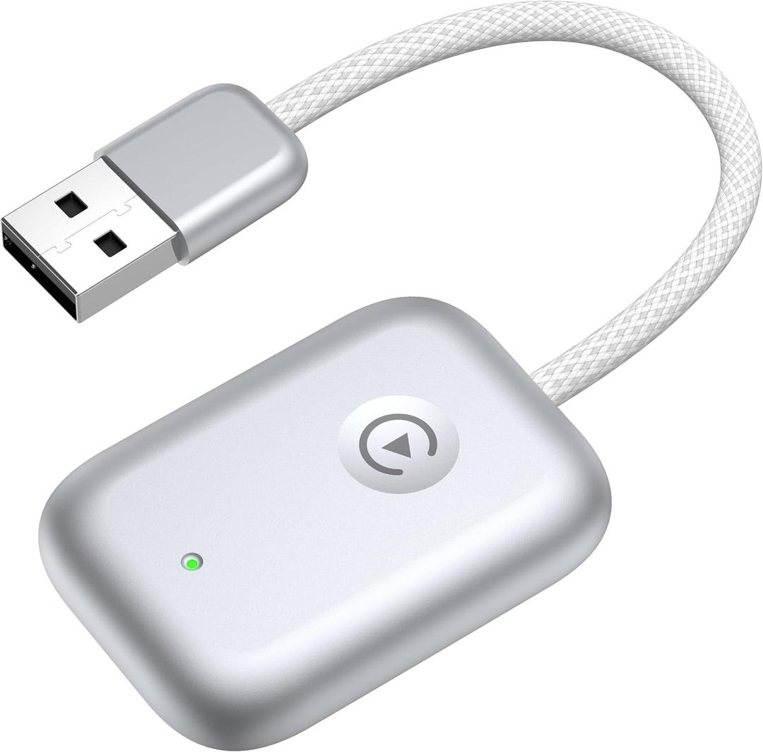 Wireless CarPlay Dongle - Upgrade Wired CarPlay to Wireless for iPhone, Fast & Stable Connection (Silver)