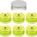 Weed Wacker String Replacement for Ryobi One Plus+ AC80RL3 .080" String Trimmer Line Refill Spool, Compatible with Ryobi 18V, 24V, 40V Trimmers(6 Spools, 1 Cap)