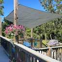 Sun Shade Cloth 8x8 FT, UV Block Outdoor Patio Shade Cover, Permeable and Tear Fade Resistant Rectangle Sunshade Fabric for Backyard, Porch, Pergola, Yard, Deck, Garden, Gray