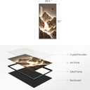 Framed Large Modern Mountain Wall Art for Living Room, Vertical Gold Bright Style Artwork for Walls, Luxury Landscape Scenery Painting Print for Entryway Hallway Stair Home Office Wall Decor, 30x60 In