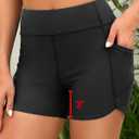 Daci Women High Waisted Swim Shorts - 3"/5"/7" Bathing Suit Short with Pockets Liner Tummy Control Swimsuit Bottom Boy Short (Black, XL)