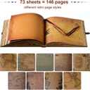 JIMBON Our Adventure Book Scrapbook Photo Album Retro Style Embossed Letter Cover Travel Diary Journal Scrap Book Kit For Couples,Memory Book For Anniversary Wedding