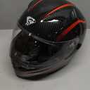 Full Face Motorcycle Helmet with Internal Tinted Visor & DOT Approved for Moped ATV Cruiser Scooter (Matt Red, Medium), Size L