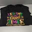 Mardi Shirts for Women: Carnival Glitter Mask Graphic T Shirt Mardi Outfit Fat Tuesday Long Sleeve Tops, L